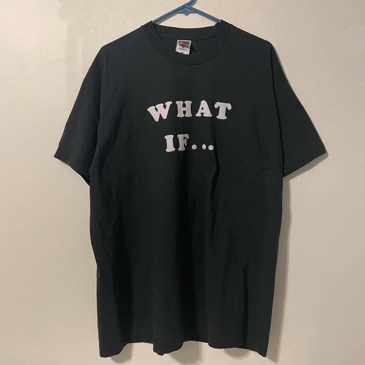 Black Vintage Fruit of the Loom “What If…” Humor... - Depop