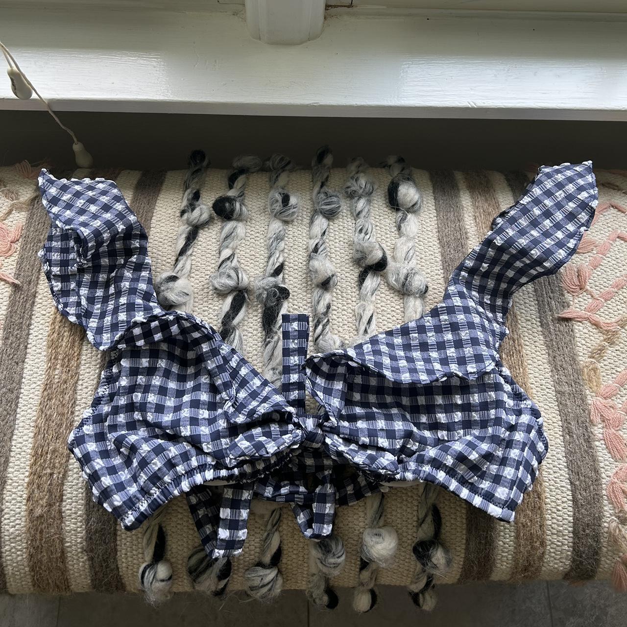 J.Crew gingham bikini top Depop