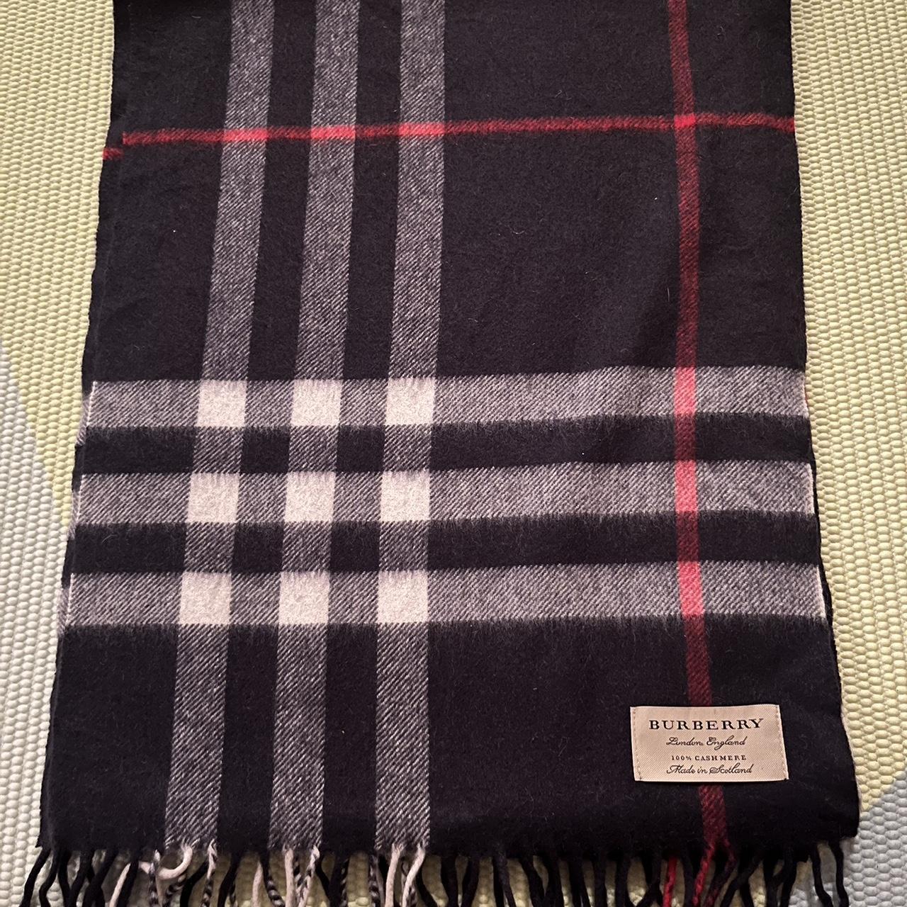 Burberry Black Red And While Vintage Scarf Depop