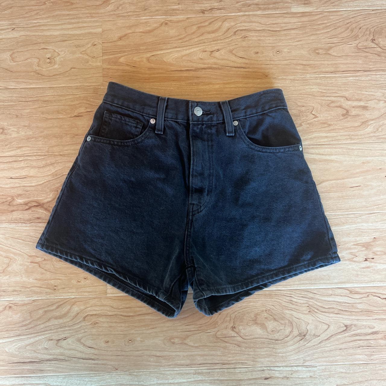 Levis High Waisted Mom Shorts in Black So sad that - Depop