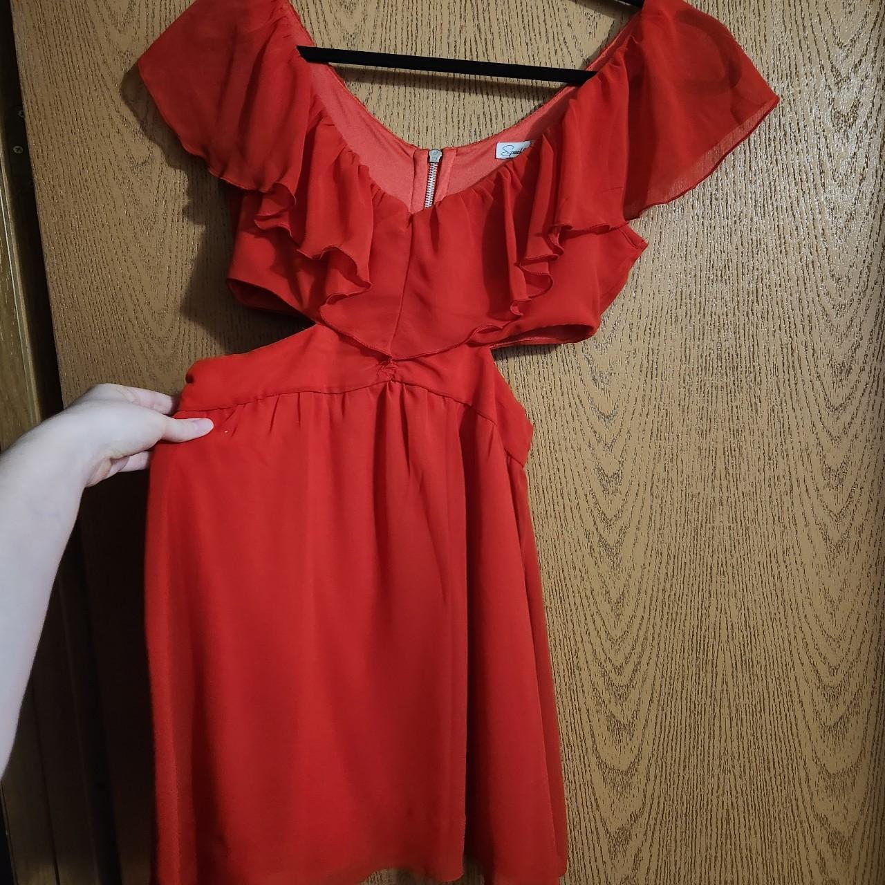 Burnt orange dress Cutout sides for a more sexy... Depop