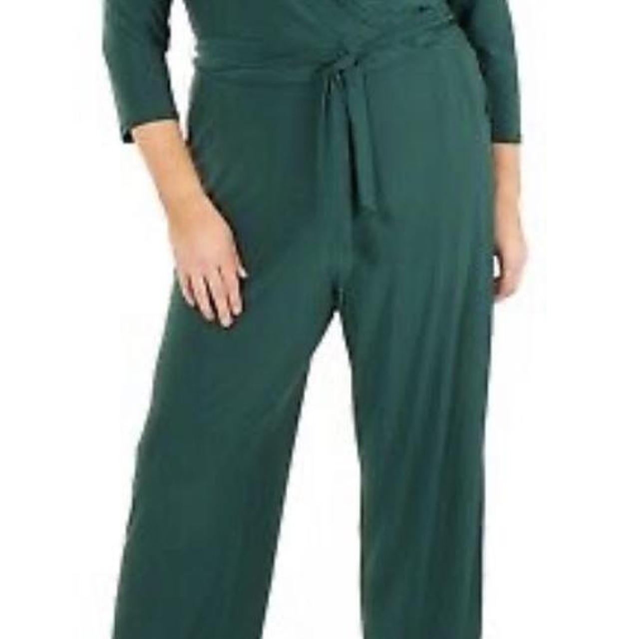 NY Collection Women's Green Jumpsuit Depop