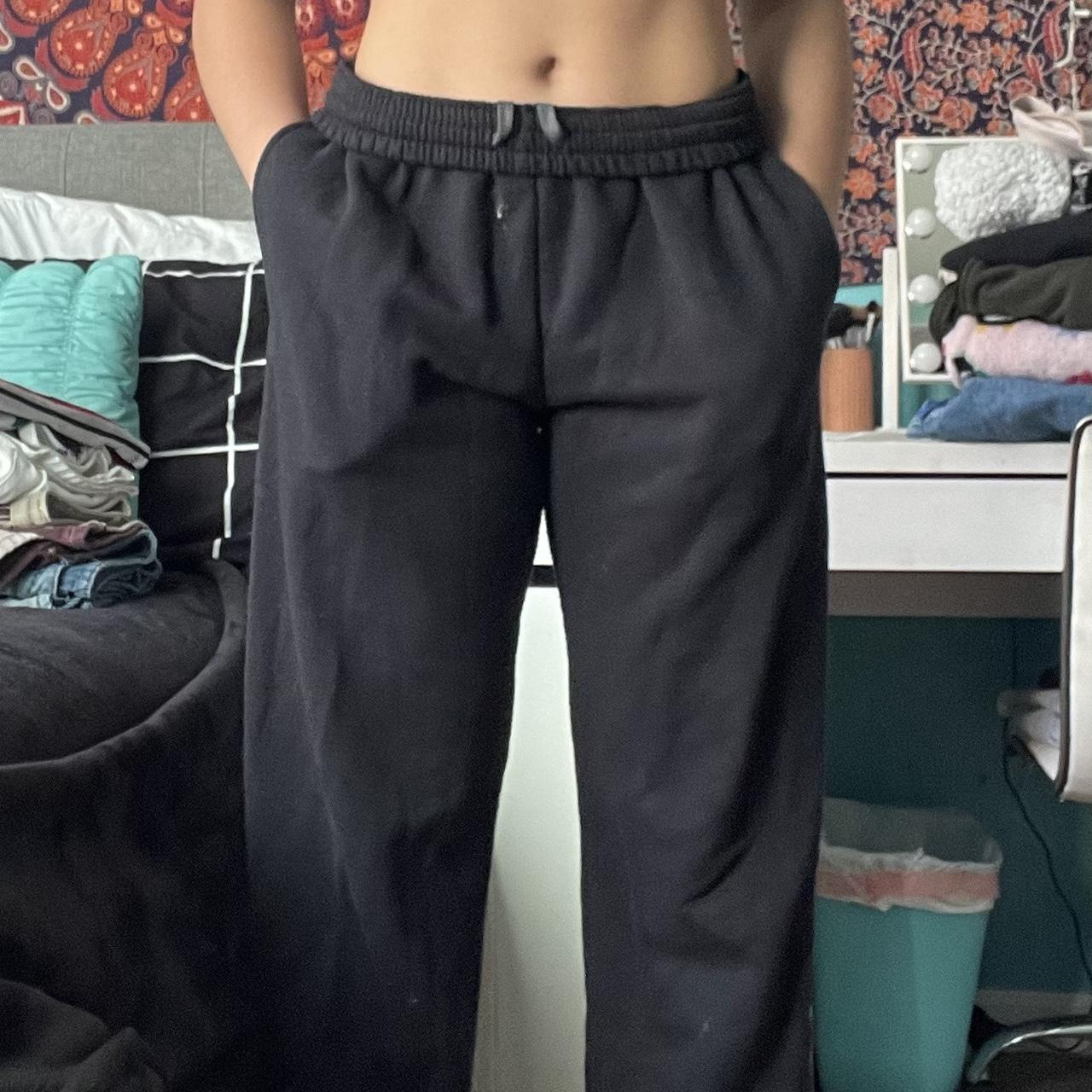Black straight leg sweatpants These sweatpants have... - Depop