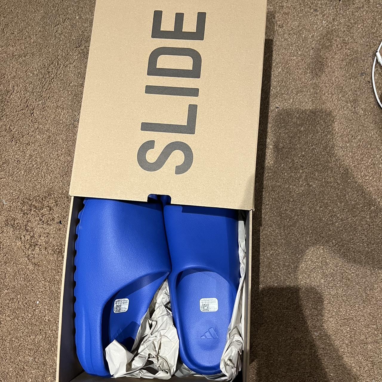 Yeezy slides Azure Size: Uk 10 Proof of receipt... - Depop