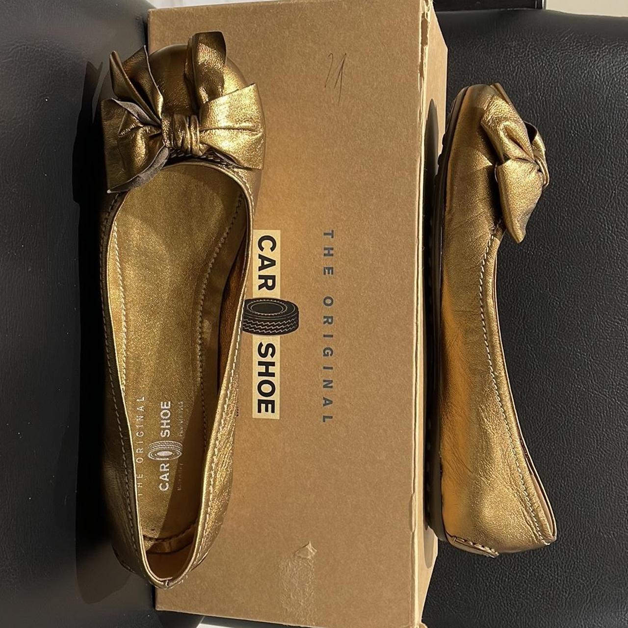 Car Shoe Women's Gold and Tan Ballet-shoes