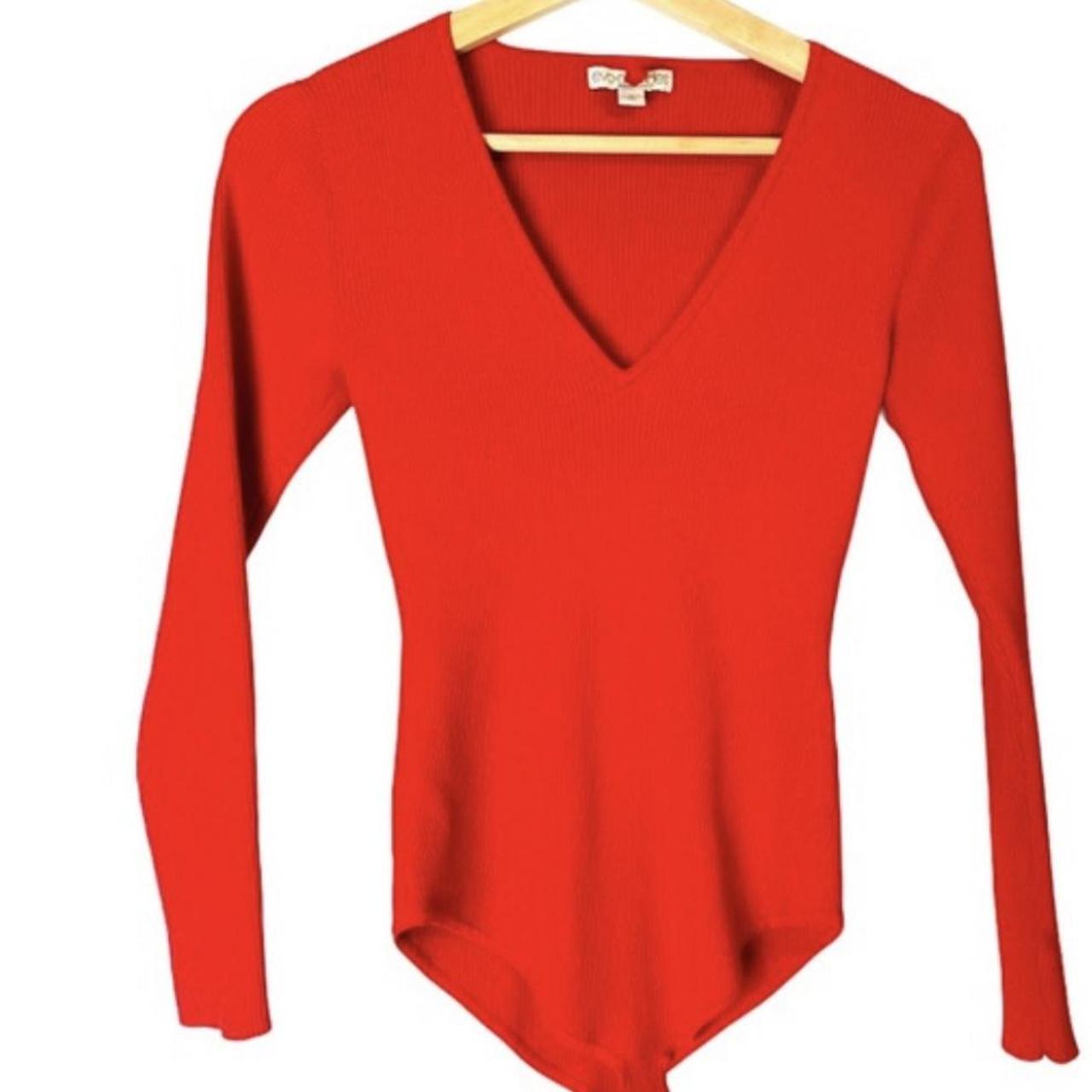 New York & Company Women's Red Bodysuit Depop