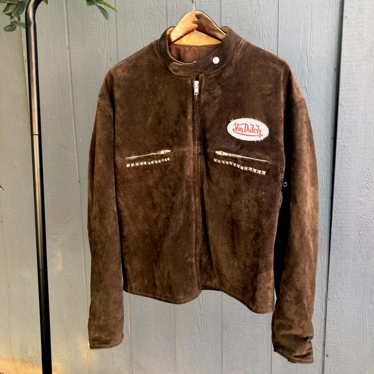 VINTAGE VON DUTCH LEATHER WOMEN M JAKET MOTORCYCLE RACING