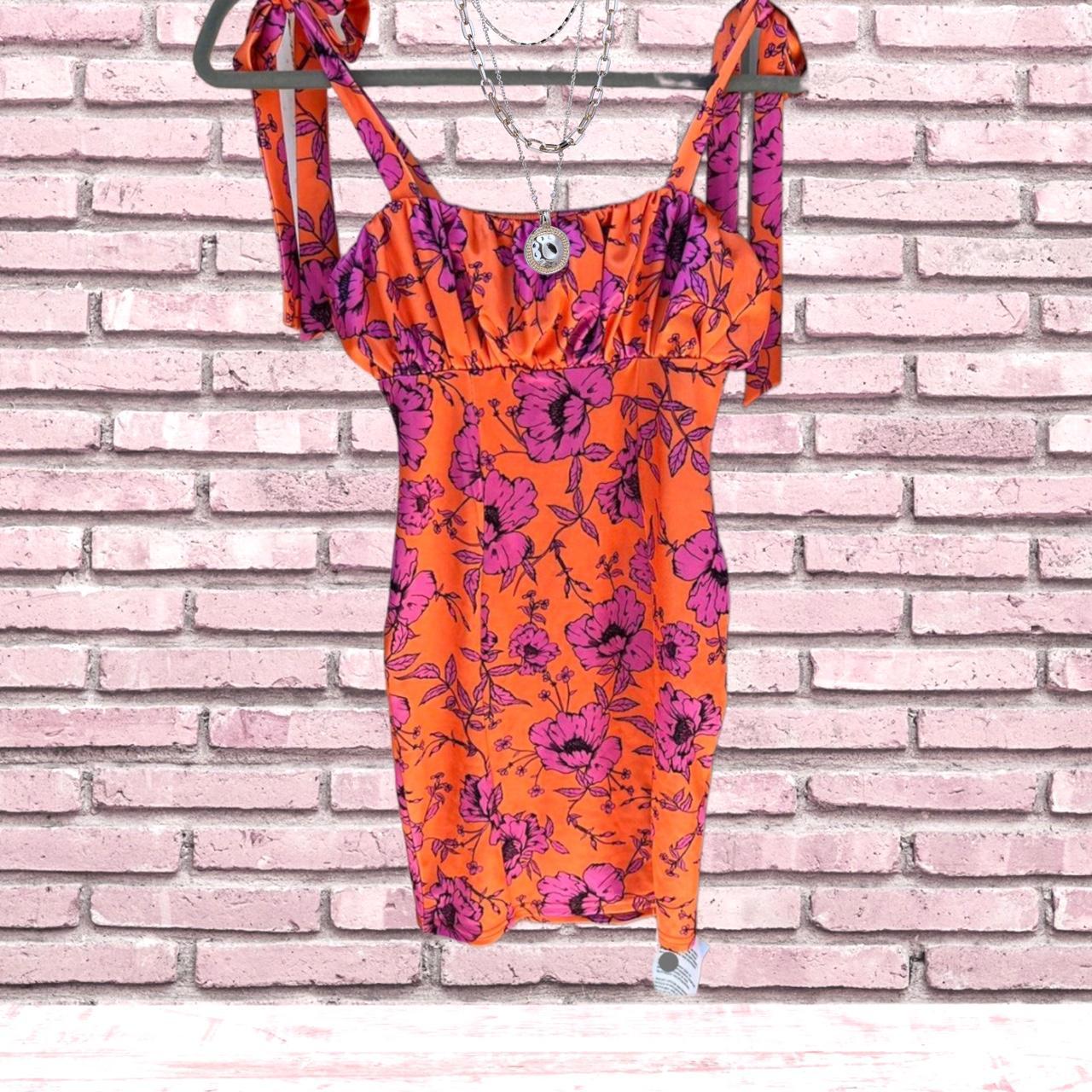 ASOS Women's Orange and Pink Dress Depop