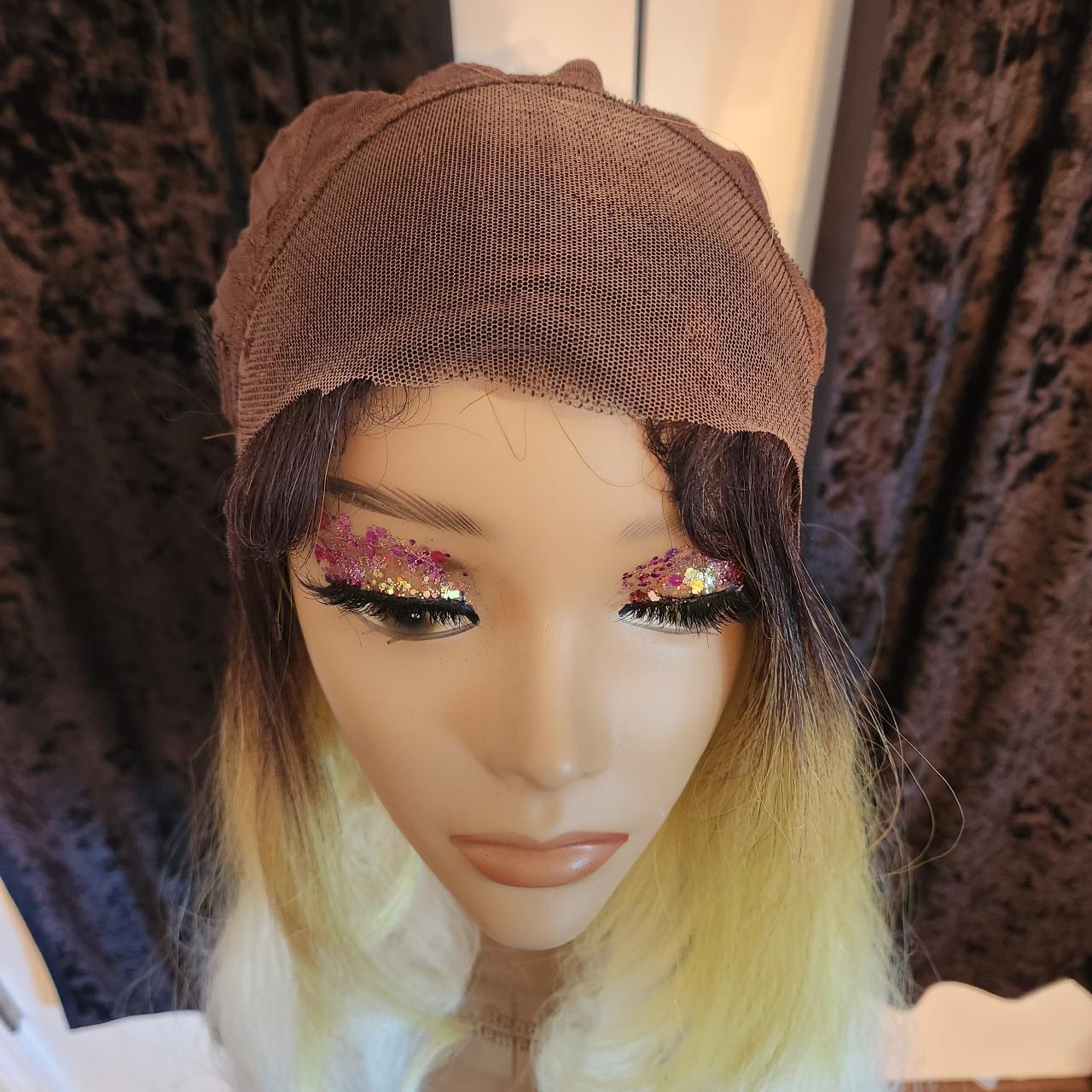 dark root ombre yellow white free part lace front... Depop