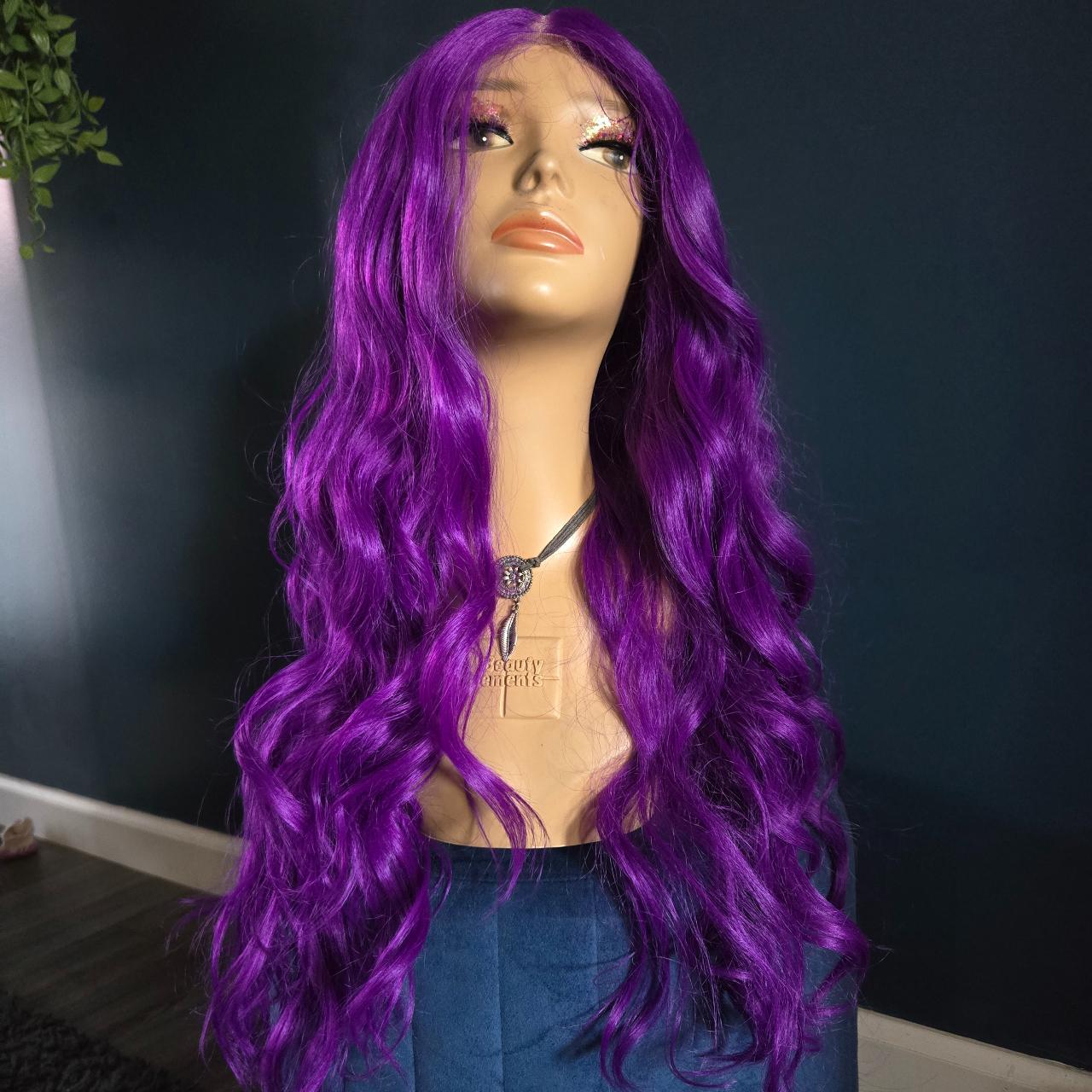 Bright purple wavy lace front wig I enjoy... - Depop