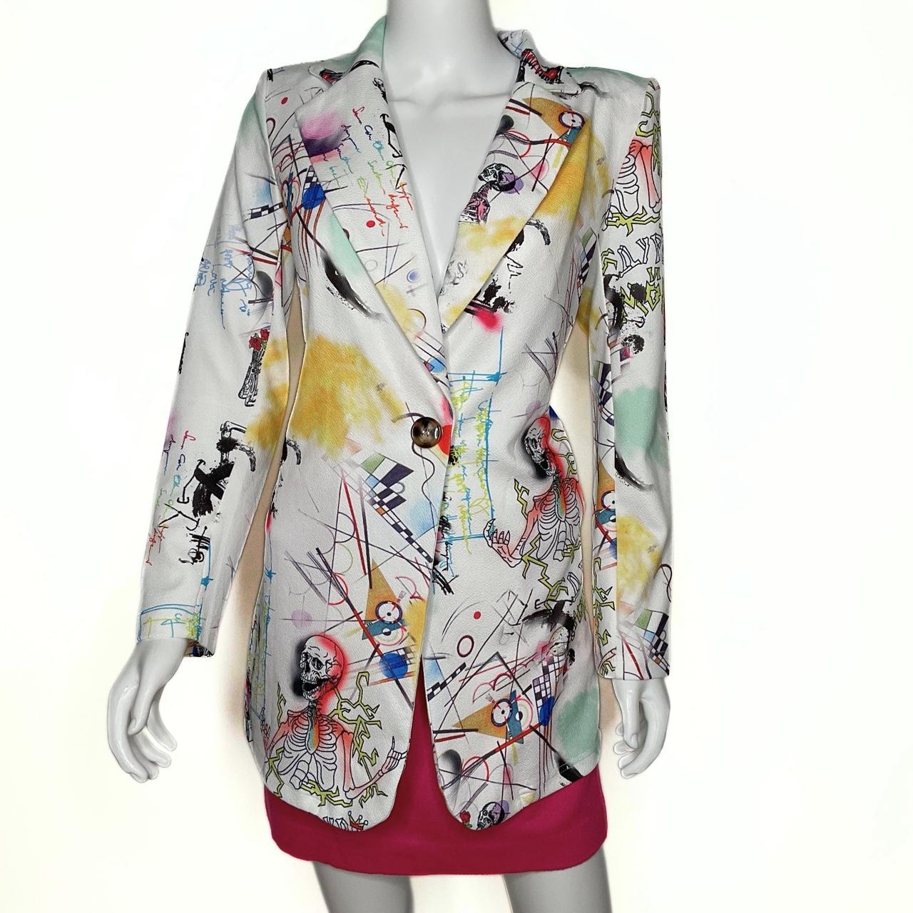 Source Unknown Women's Blazer Jacket - Multi/Whit… - image 1