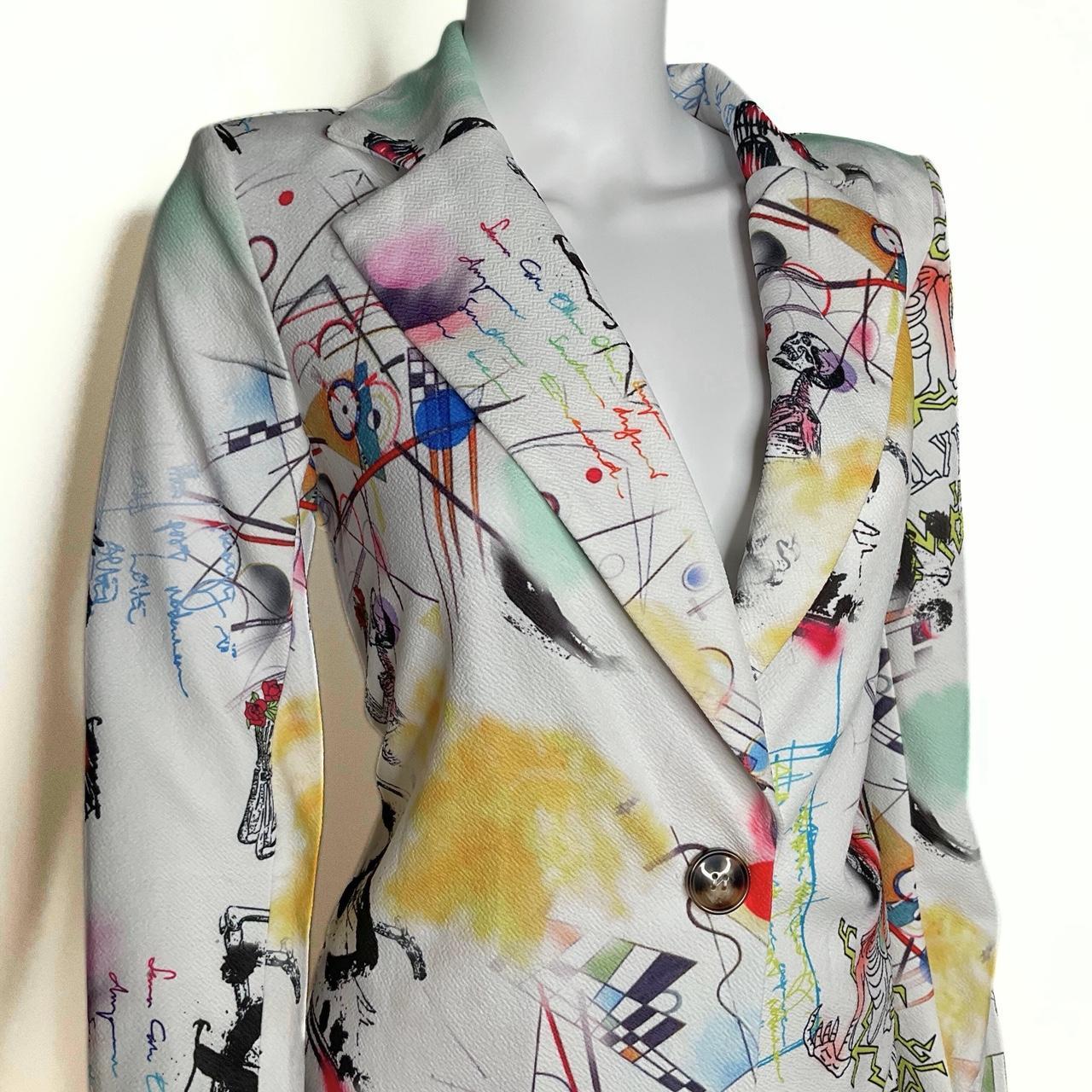 Source Unknown Women's Blazer Jacket - Multi/Whit… - image 2