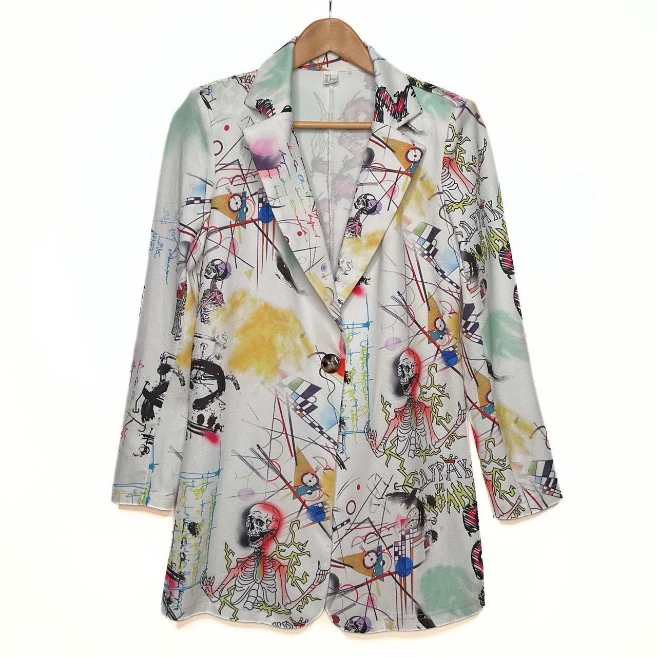Source Unknown Women's Blazer Jacket - Multi/Whit… - image 6
