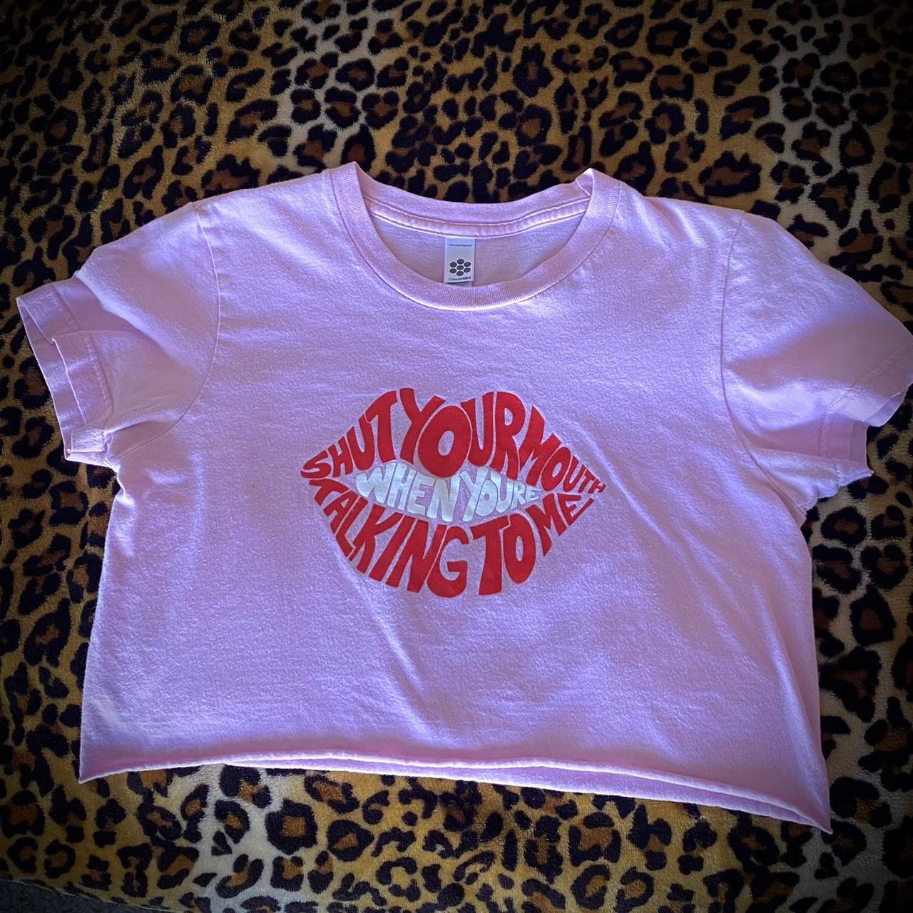 baby pink graphic tee 🐇 tag says size medium fits... - Depop