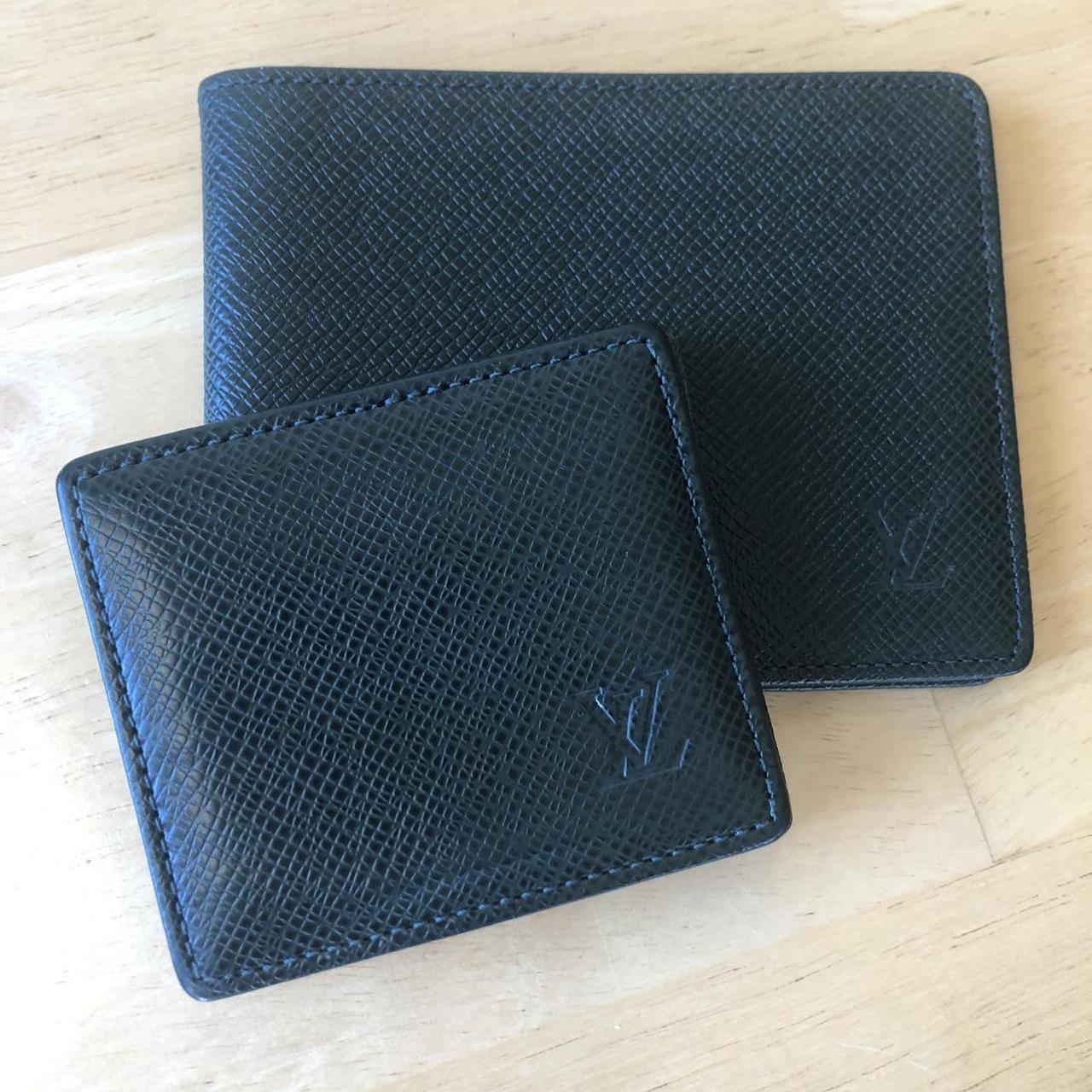 Louis Vuitton dark green leather bifold wallet and Depop