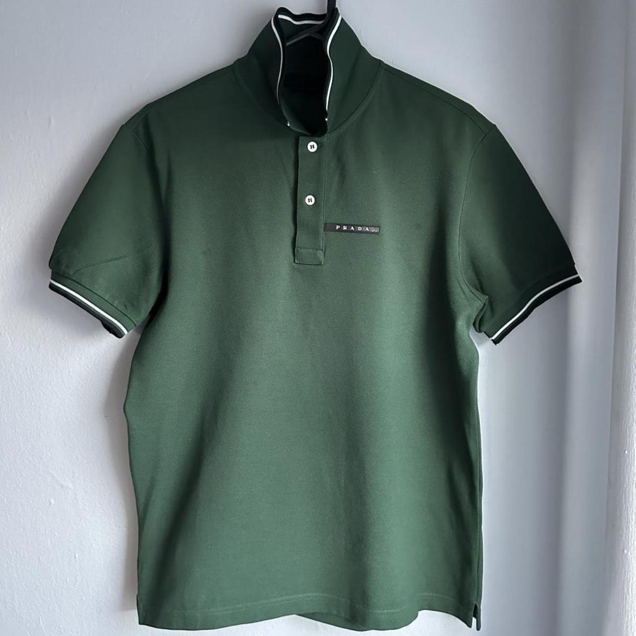 Green prada 2025 polo shirt