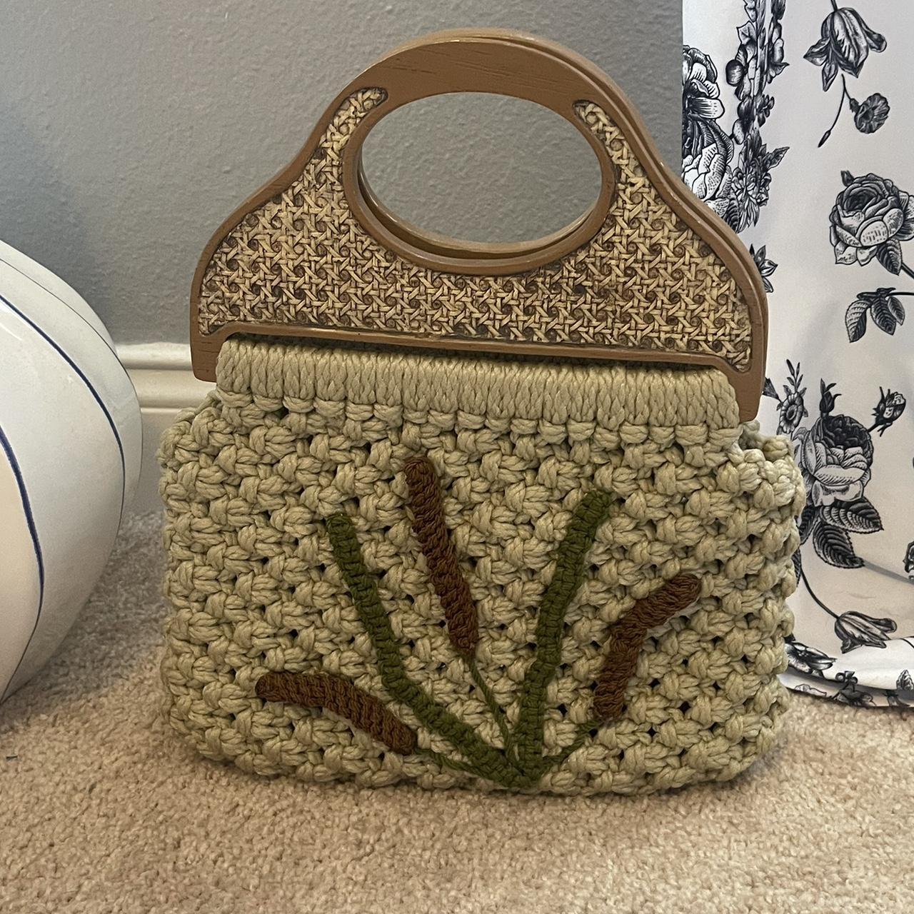 Vintage Woven Bag with Catfish Motif,