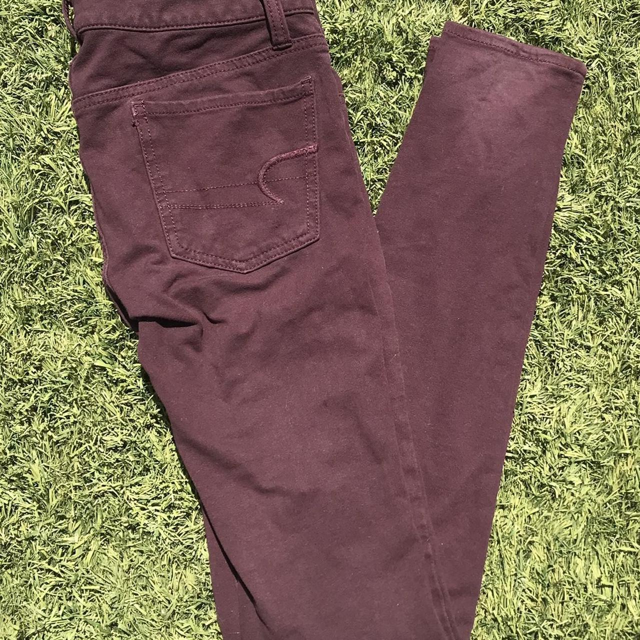 American eagle hot sale maroon jeans