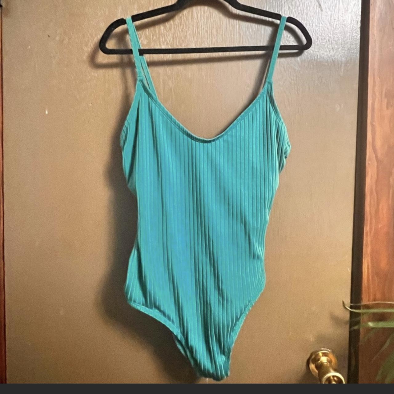 Turquoise Backout Onepiece Swim Bathing suit Depop