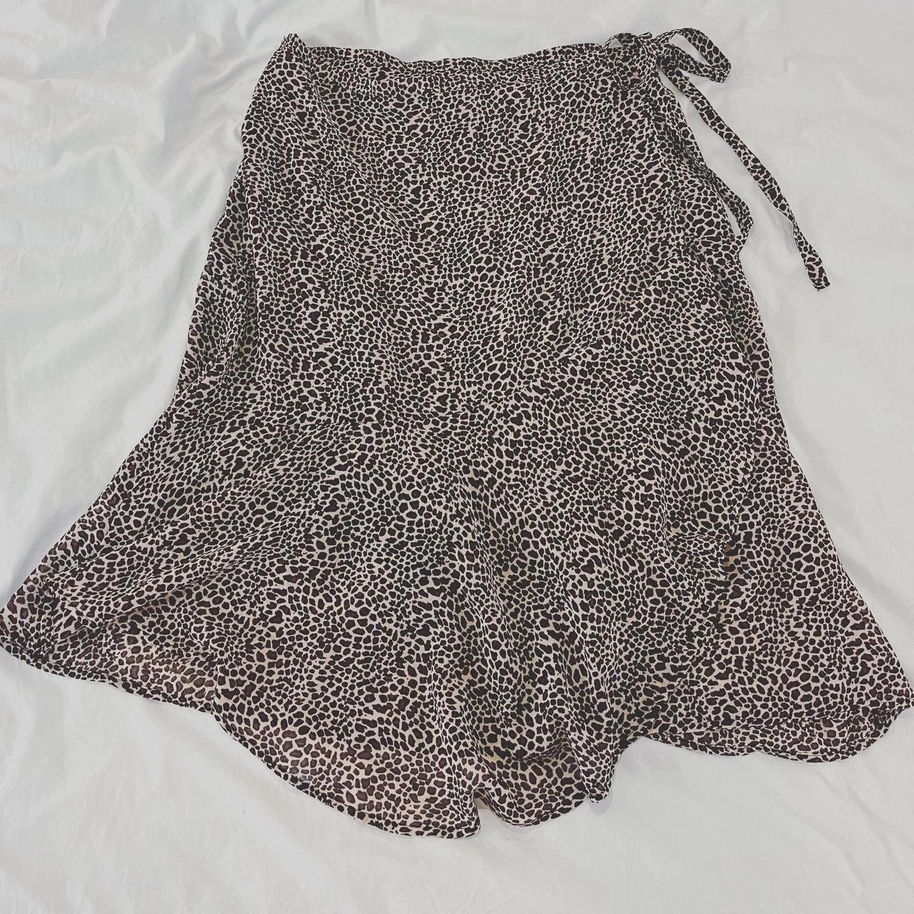 French Connection, Cheetah Chiffon Wrap Skirt with...