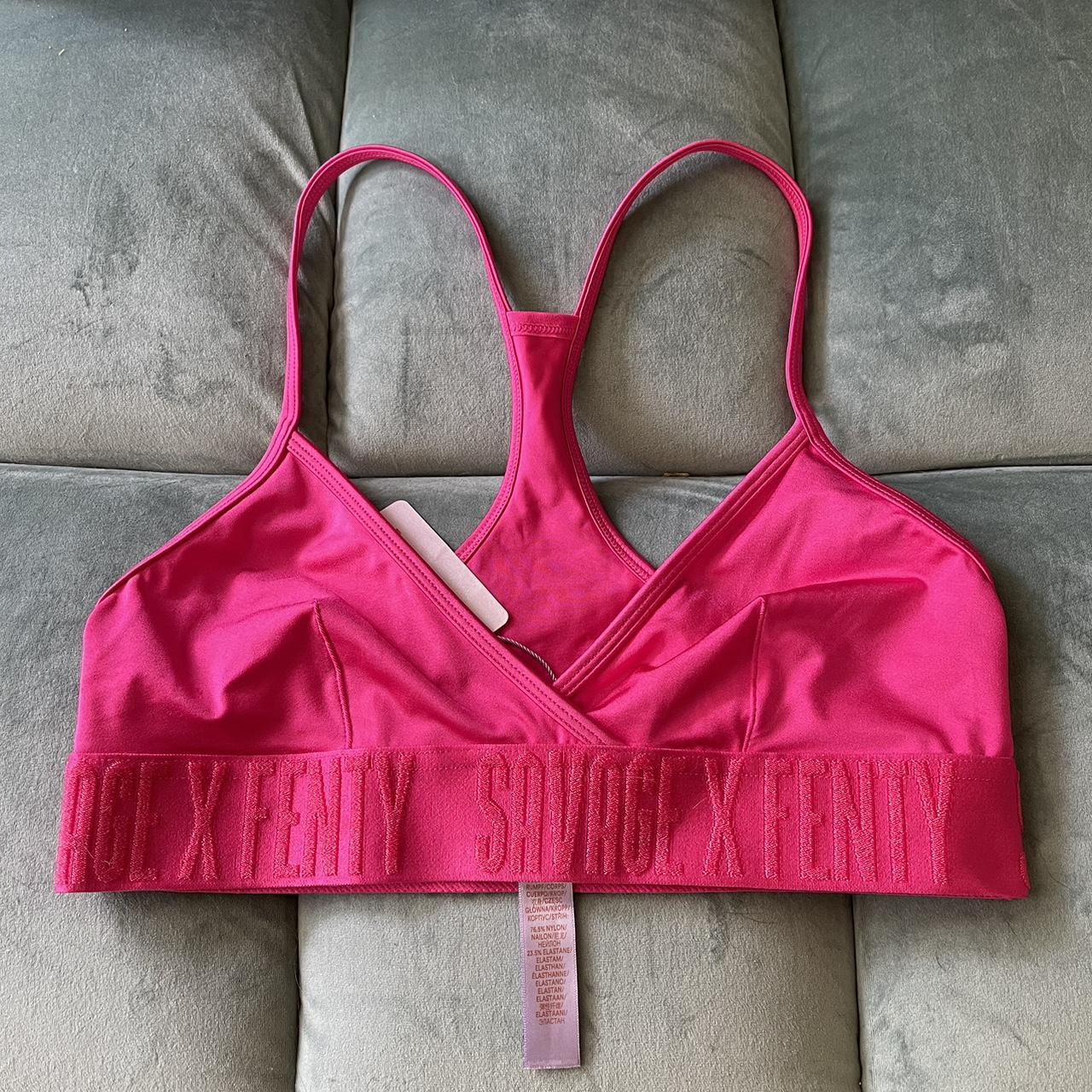 Pink satin racer back bralette top by Savage