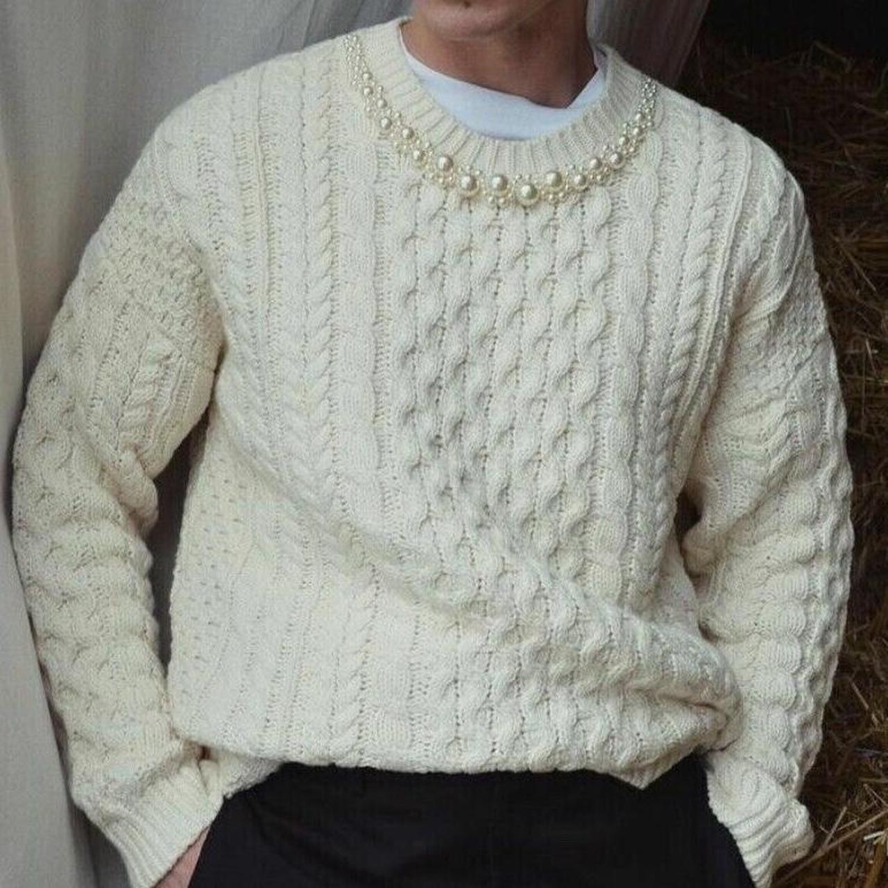 Simone Rocha x H&M Size M Pearl Cable Knit Jumper | Depop