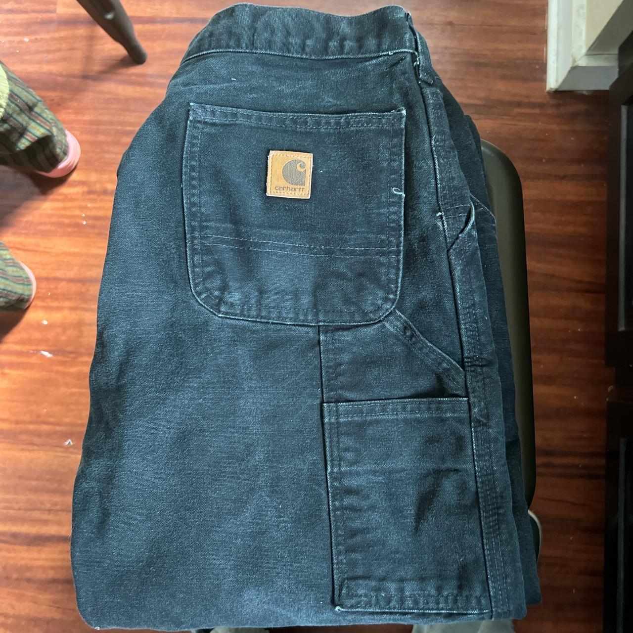 Carhartt Men's Black Jeans Depop