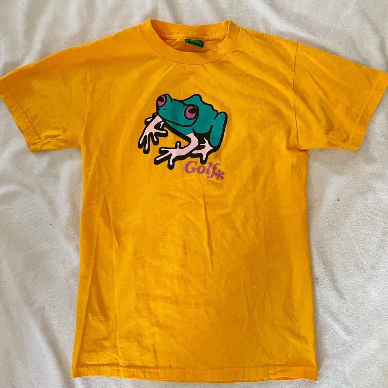 golden yellow frog golf wang t-shirt (golden yellow... - Depop