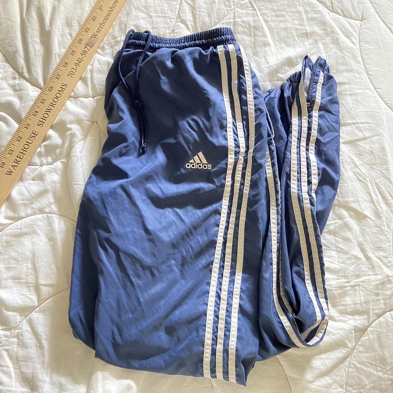 Adidas Men's Blue and White Trousers | Depop