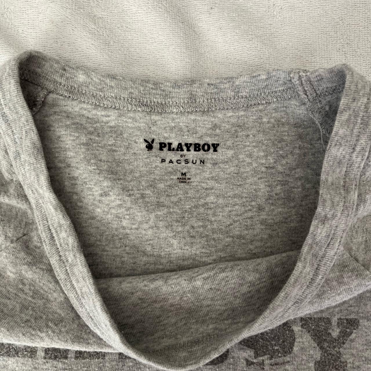 Medium grey Playboy baby tee #playboy #Babytee #Y2K - Depop