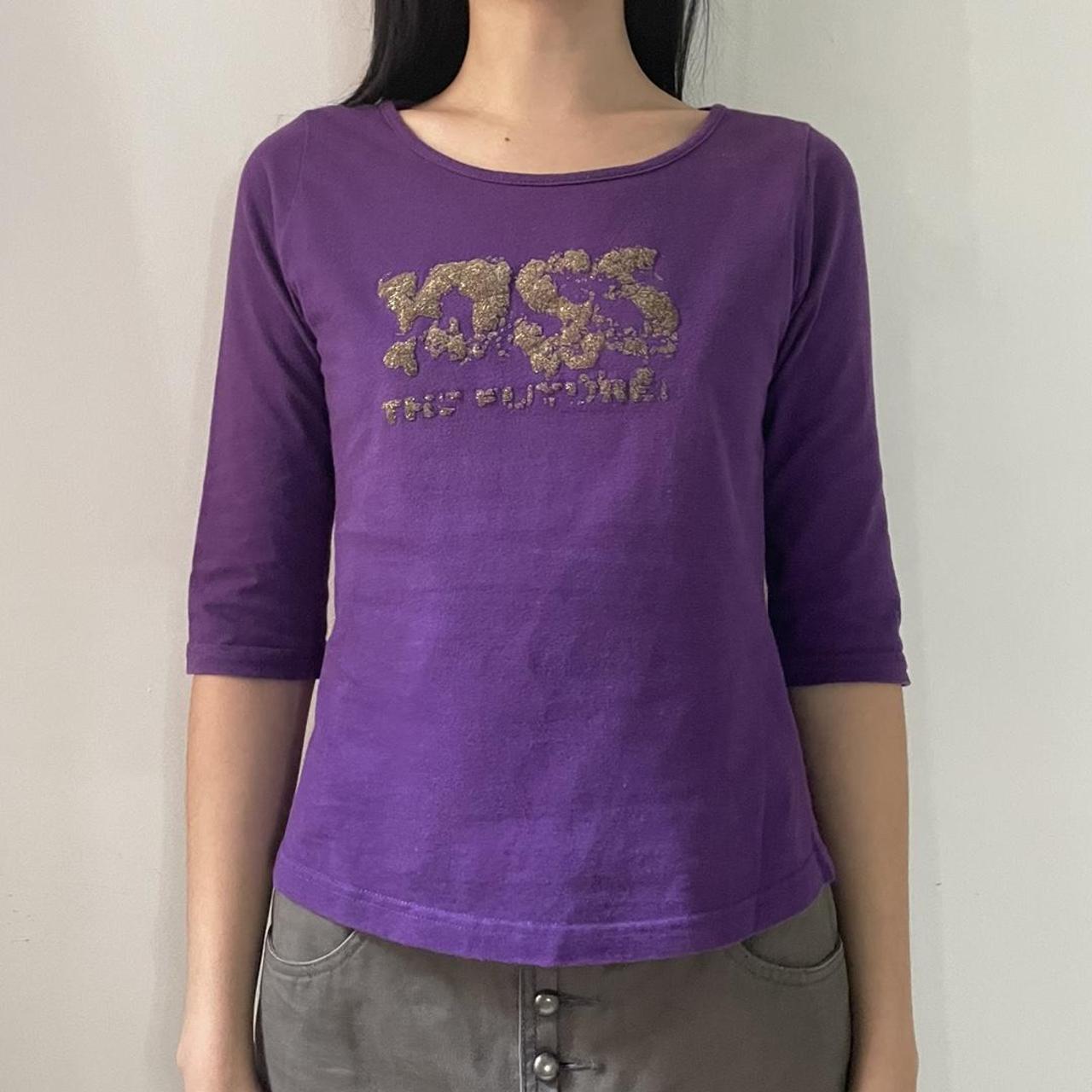 Walter Van Beirendonck Women's Purple and Silver Shirt (2)