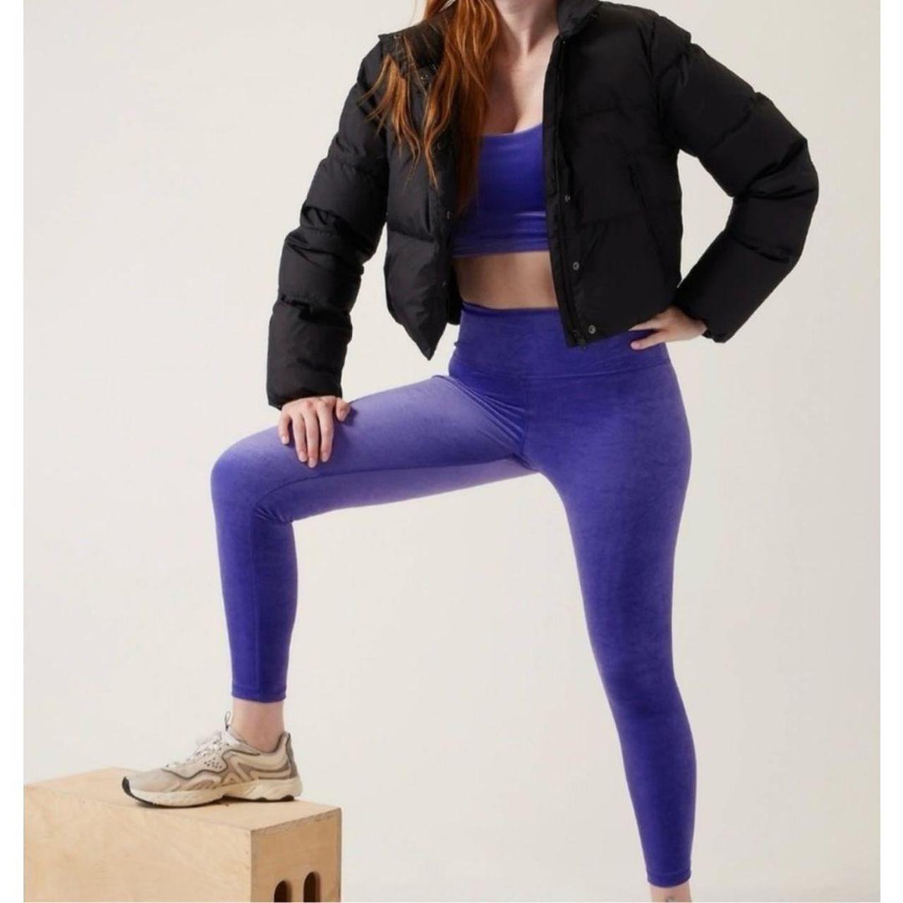 Athleta Elation Velvet Tights/Leggings Purple Sz - Depop