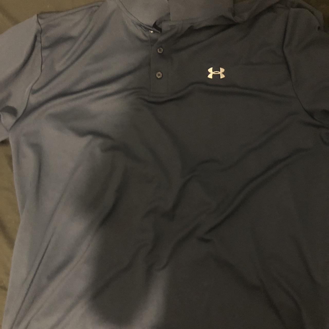 Navy under armour polo shirt brand new condition... - Depop