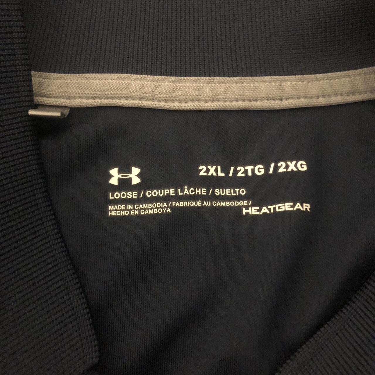 Navy under armour polo shirt brand new condition... - Depop