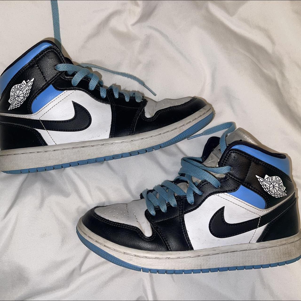 womens white and blue jordans