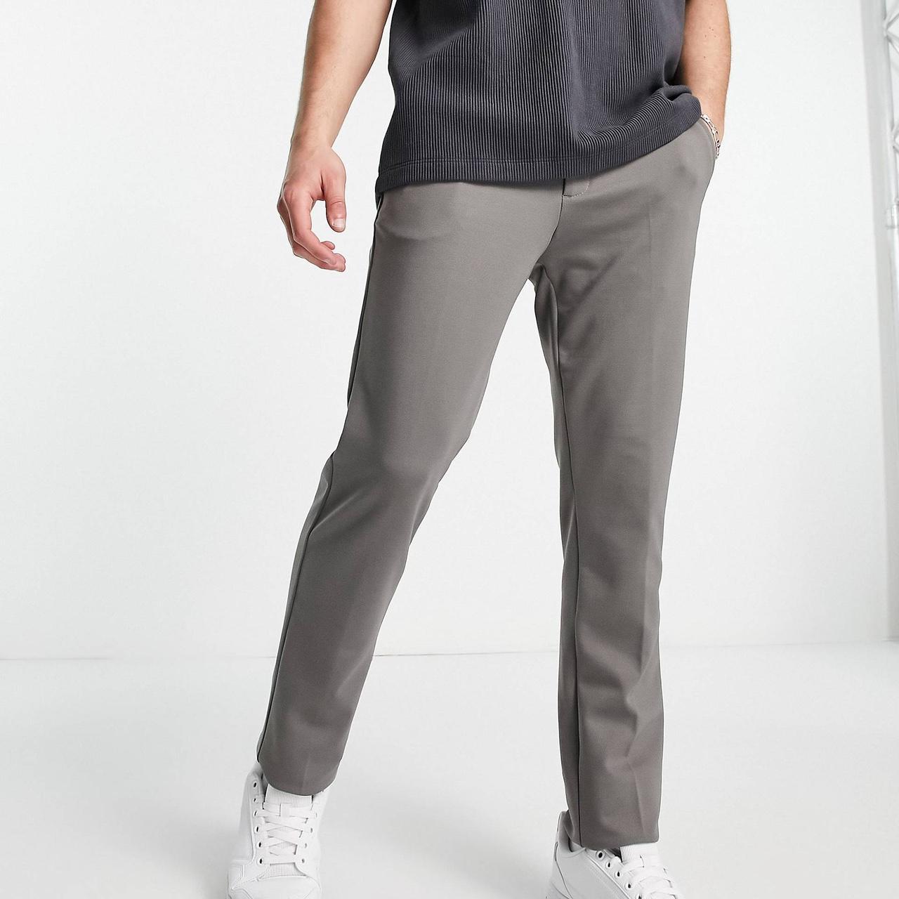 River Island Men's Grey Trousers Depop