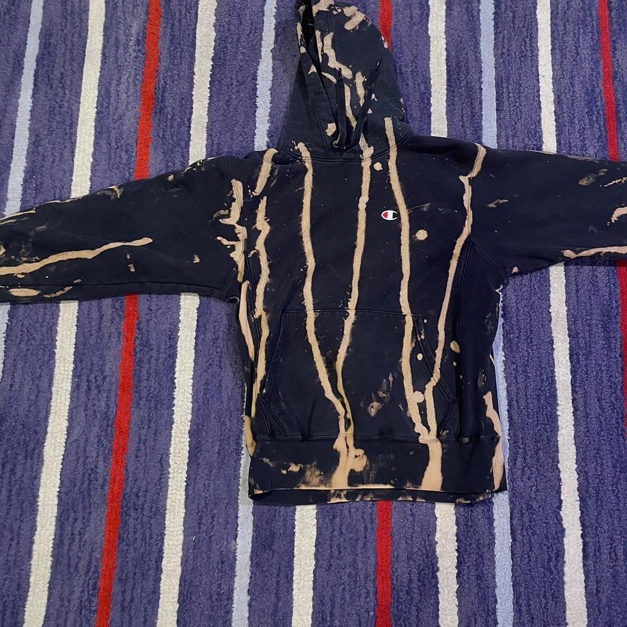 CHAMPION BLEACHED STRIPES HOODIE size medium but can