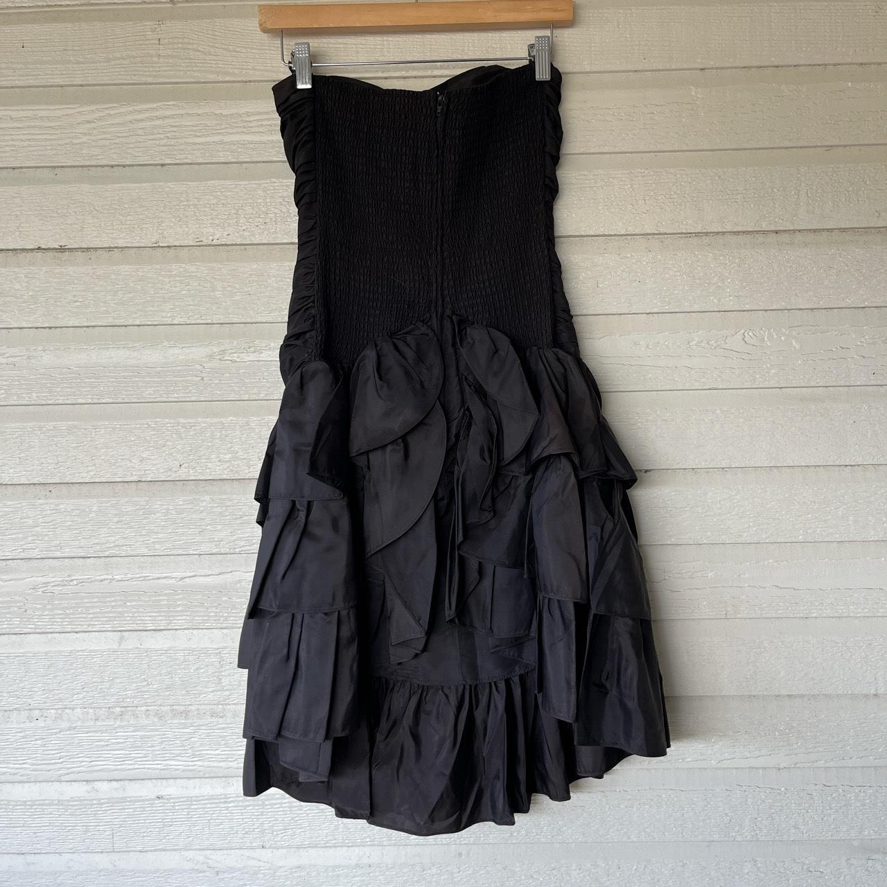 Retro strapless ruffle mini dress from the 80s (?)... - Depop