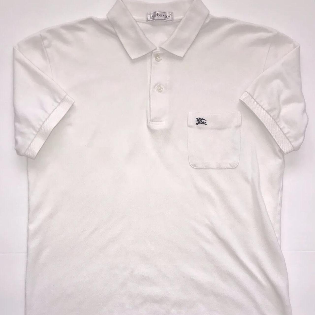 Burberry London men's white polo shirt size top medium