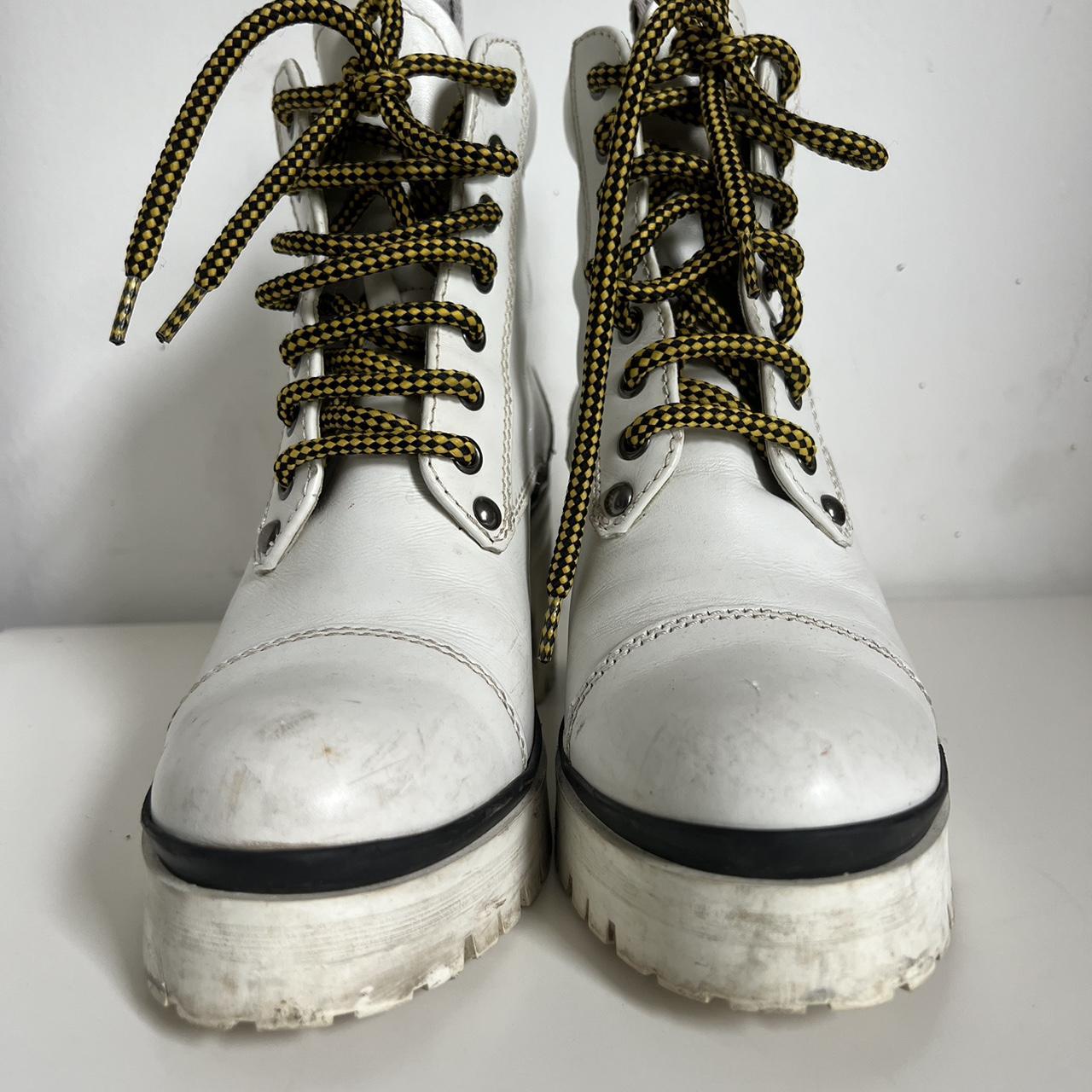 ショートブーツ・ブーティ Miu Miu Antiqued Leather Combat Boots Boots and Ankle Boots For Women: Platform & Flat Booties