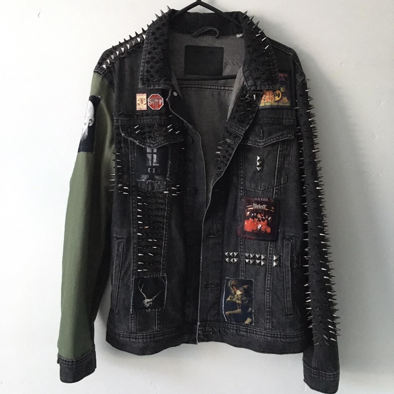 Mens punk best sale denim jacket