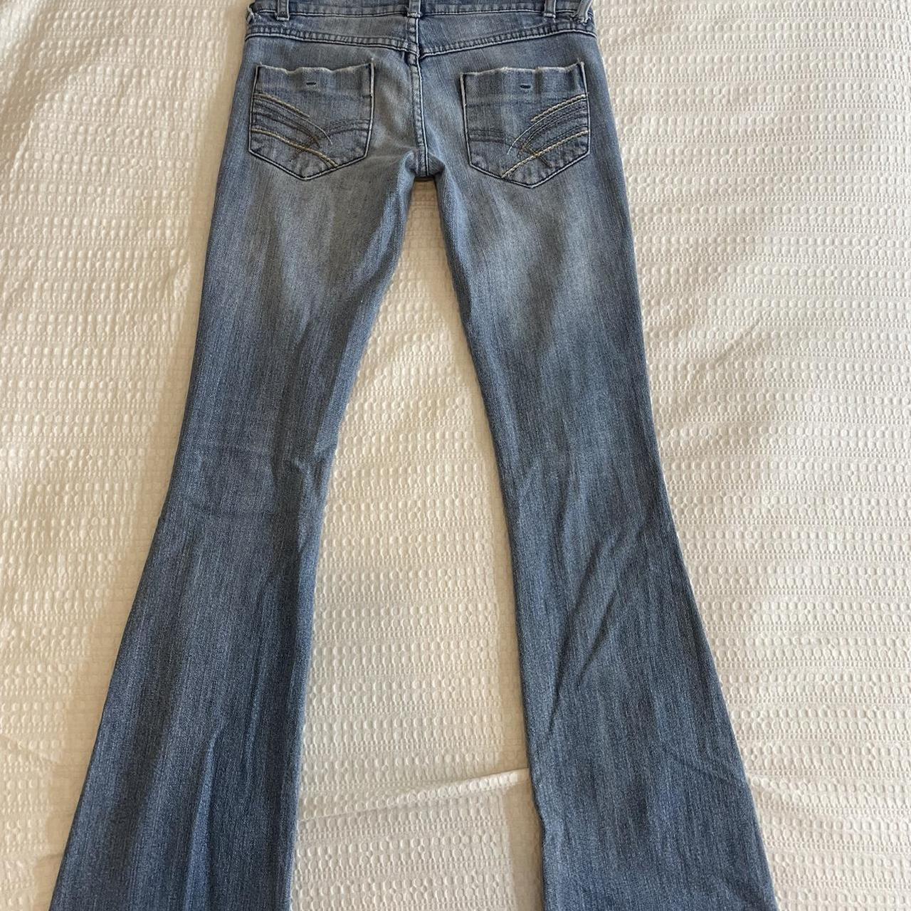 super low rise flared jeans •size-3 •details- small... - Depop