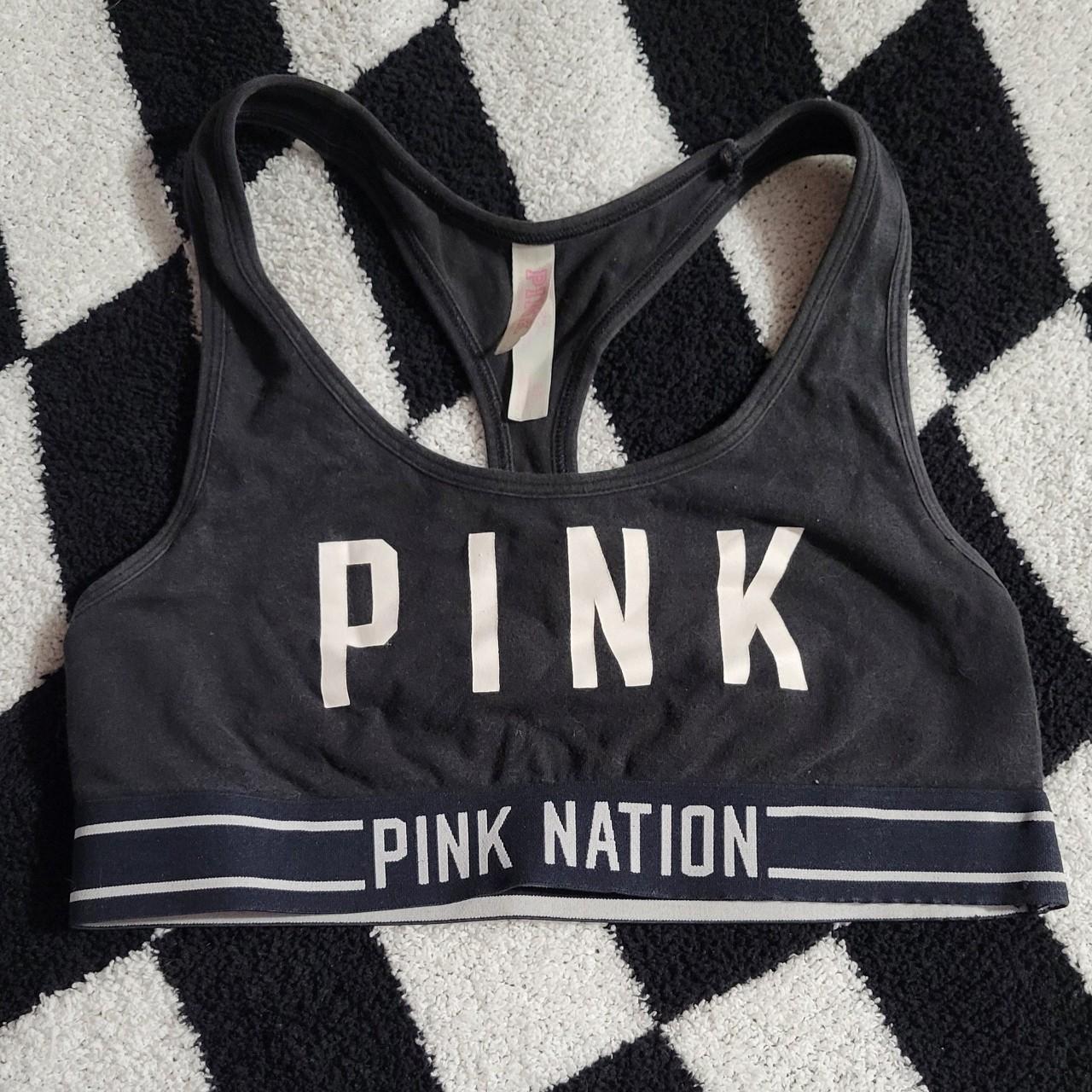 Black Victoria's Secret Pink sports bra. Size small. - Depop