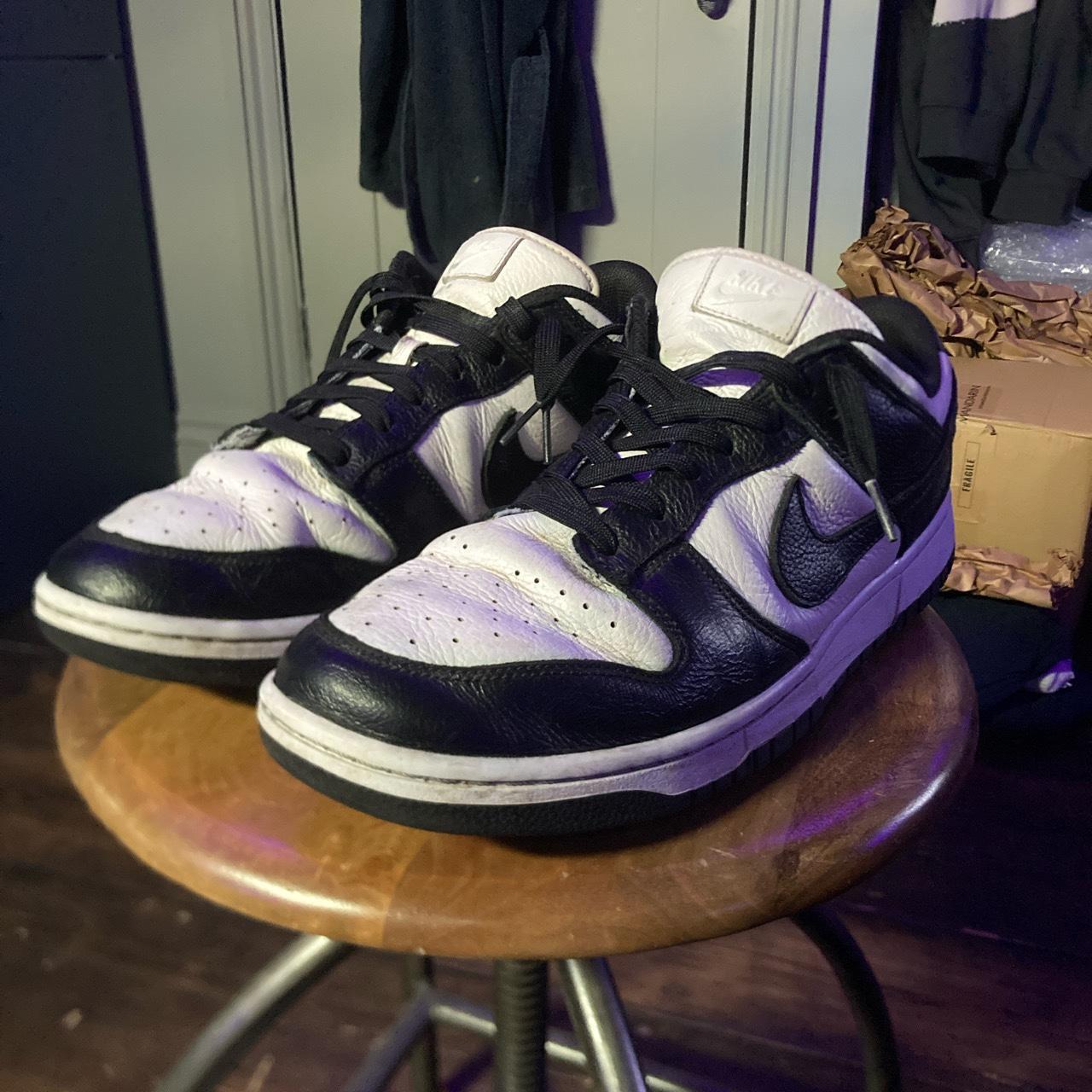 mens nike dunks black and white