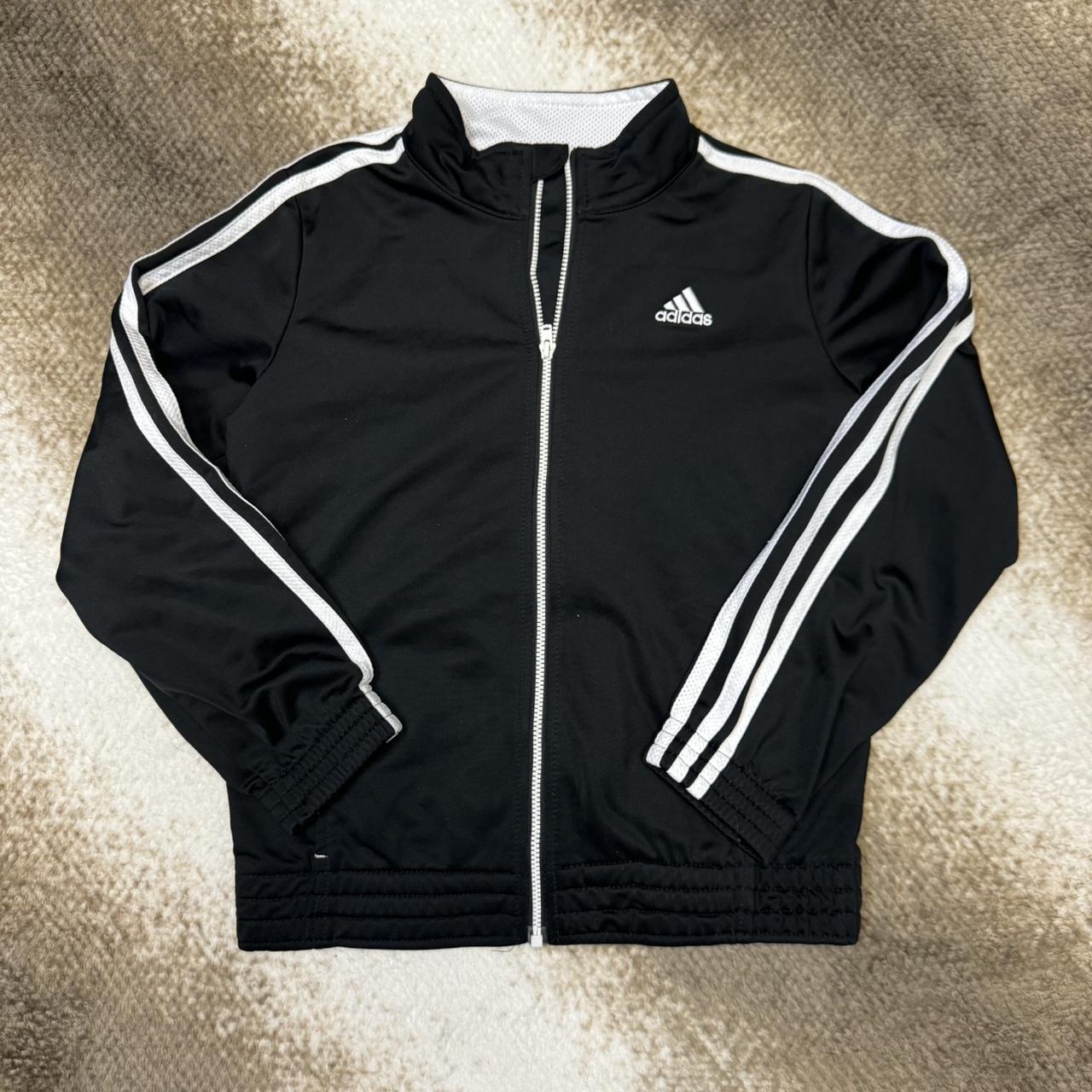 Adidas black and white zip up jacket Size Youth