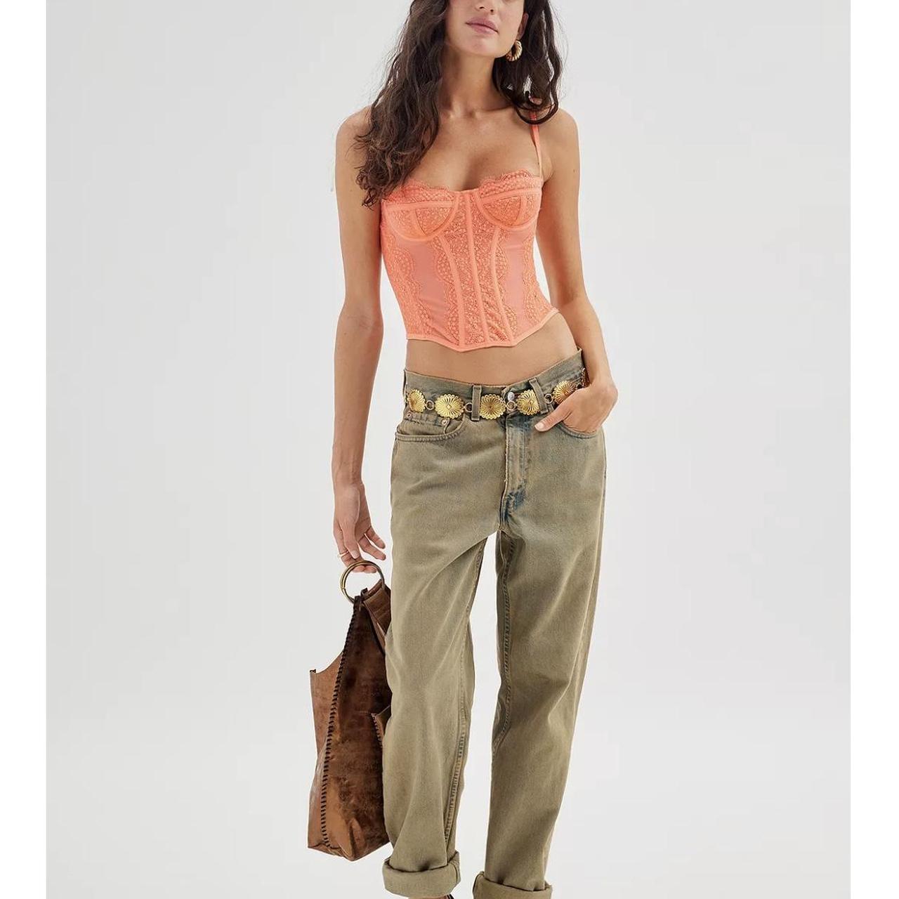 Orange corset top Urban outfitters RRP£50 Size... Depop