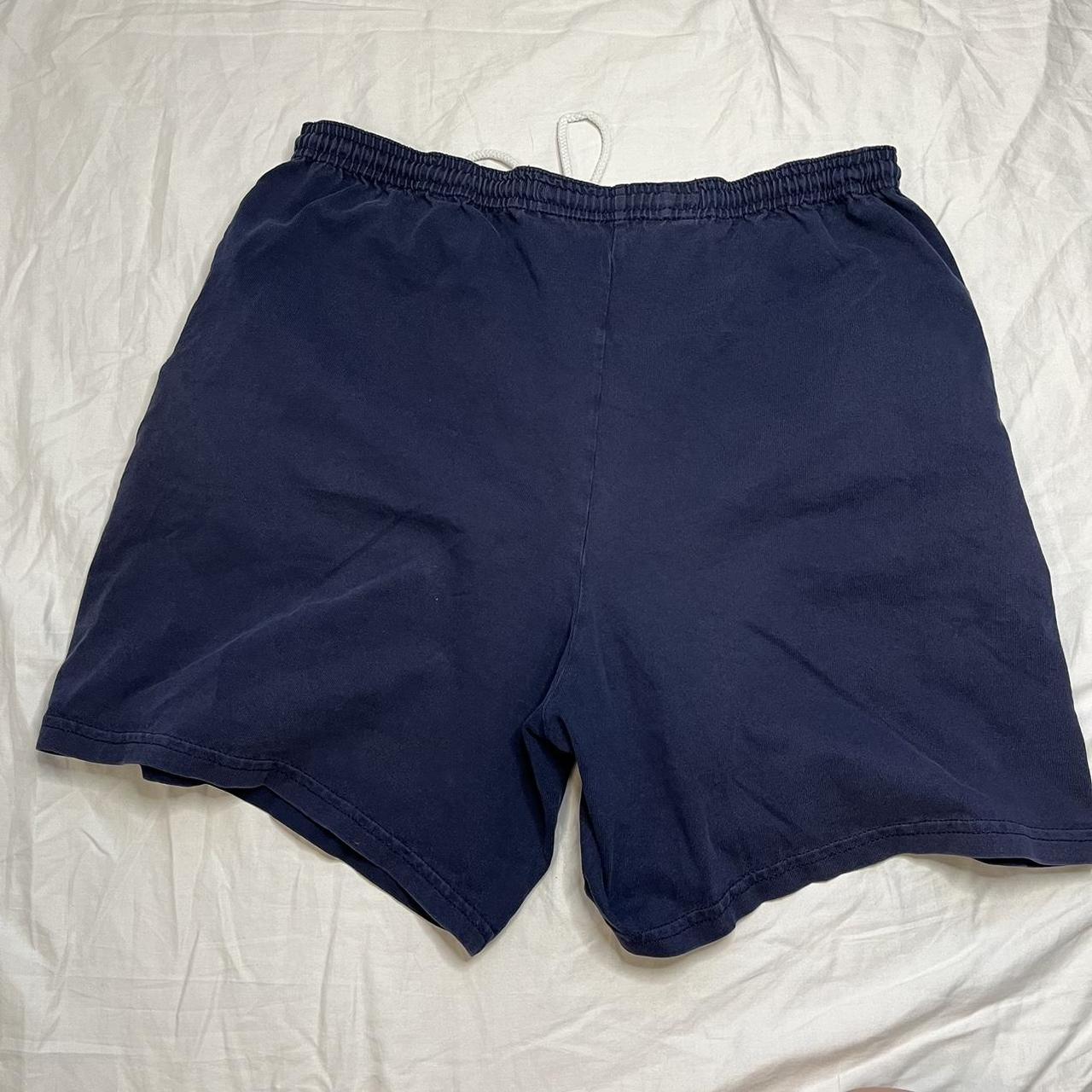 Navy Russel Athletic Shorts With Pockets Size Large - Depop