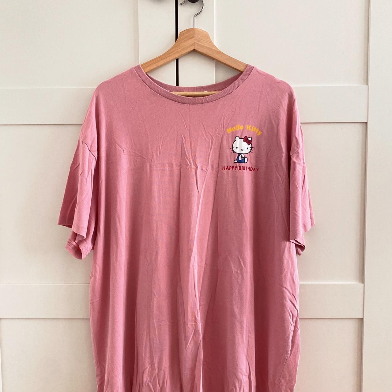 Pink hello kitty oversized shirt It's size S but is - Depop