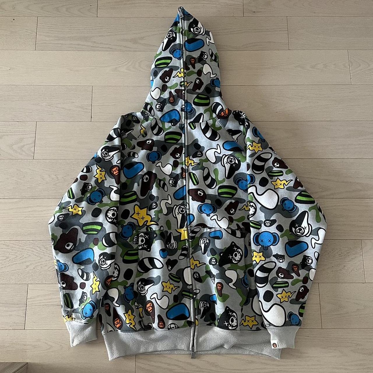 Vintage Grey Bathing Ape Baby Milo X KAWS Hoodie