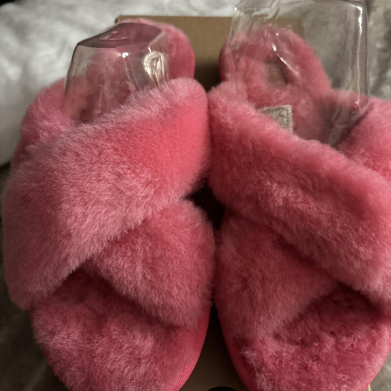 Hot Pink UGG Fuzzette Slides Sliders New in